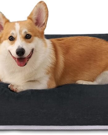 Super Soft Large Dog Bed Orthopedic Pet Beds 30 Inch Washable Anti Slip Dog Sleeping Mattress with Removable Cover, Dark Grey M