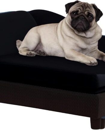 Luxury Fancy Dog Couch with Hidden Storage, Small Dog Sofa Bed with 2" Soft Foam, Modern Pet Furniture for Puppies & Little Breeds, Black