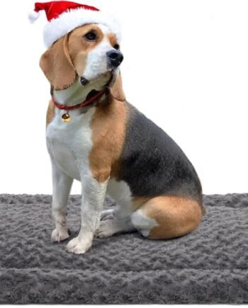 Washable Dog Bed Mat Ultra Soft Dog Crate Pad Comfy Fluffy Pet Kennel Beds Sleeping Mattress for Large Jumbo Medium Small Dogs, 35 x 22 Inch, Gray