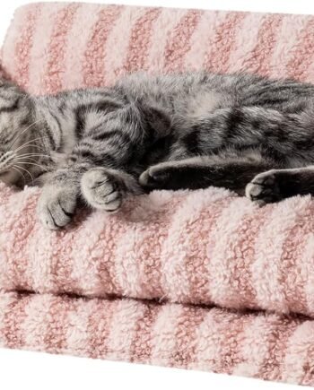 Cat Bed Fluffy Plush Mutifuctional Double-Layer Soft Pet Couch Orthopedic Sofa Nest Beds for Small Cats and Dogs, Pink (21x15x8 inch)