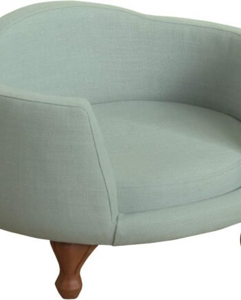 Home Decor | Upholstered Curved Pet Bed | Luxury Cat & Dog Beds & Furniture | Round Pet Bed created with Stain Resistant Fabric, Light Green